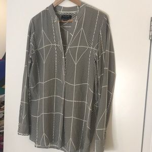 Marciano Crosstown Geo Silk Blouse Small